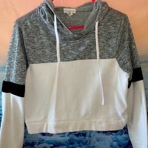 Striped crop top hoodie